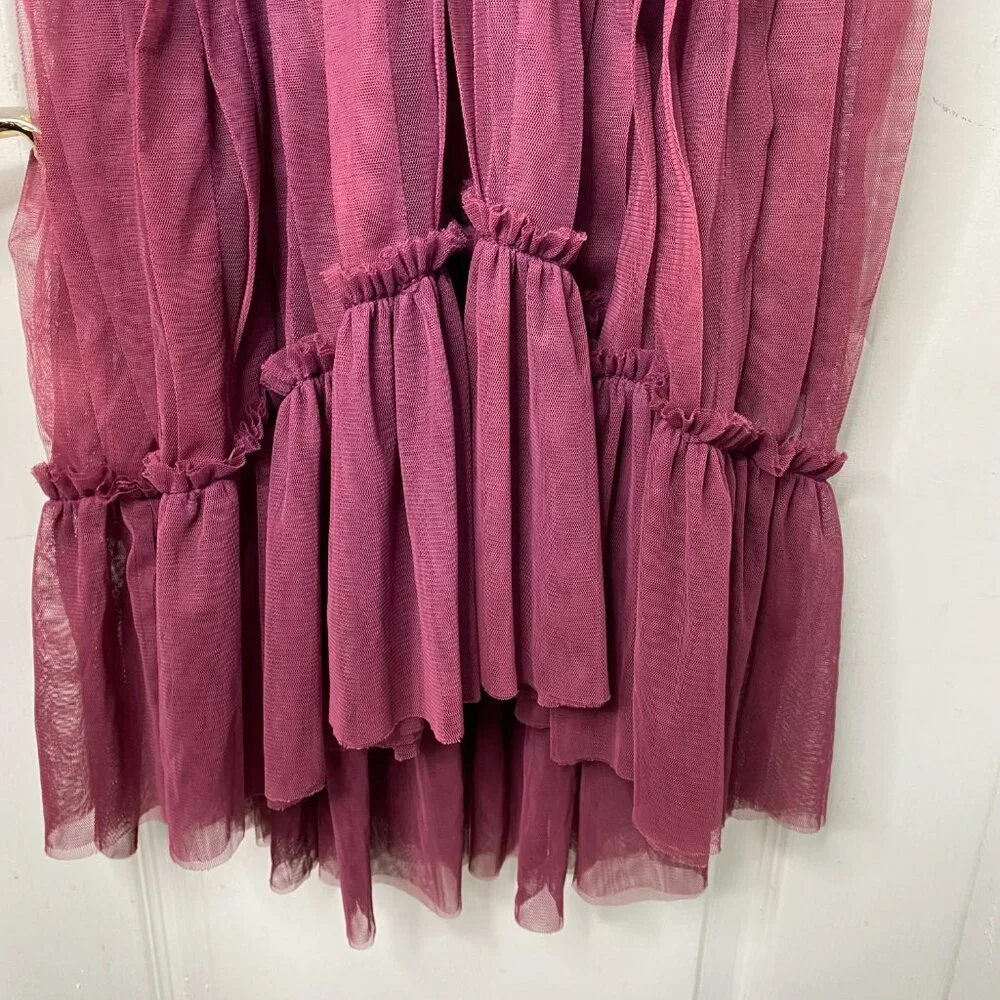 Free People Beaded Bustier/Corset dress w/ Pleated & Ruffled Tulle Skirt XS #318 - Picture 4 of 11